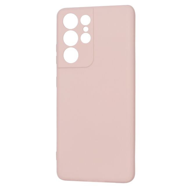 Husa pentru Samsung Galaxy S21 Ultra Liquid Silicone, subțire, captusita cu microfibra, anti amprentă, protectie cameră foto, roz inchis