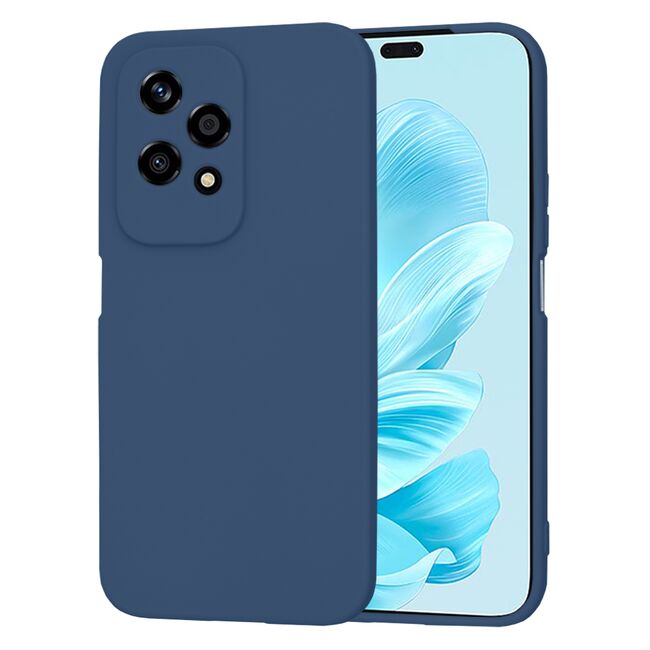 Husa pentru  Honor 200 Lite Liquid Silicone, subțire, captusita cu microfibra, anti amprentă, protectie cameră foto, albastru
