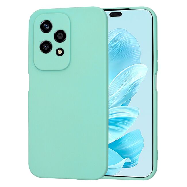 Husa pentru  Honor 200 Lite Liquid Silicone, subțire, captusita cu microfibra, anti amprentă, protectie cameră foto, turcoaz