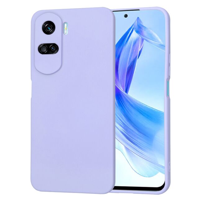 Husa pentru  Honor 90 lite Liquid Silicone, subțire, captusita cu microfibra, anti amprentă, protectie cameră foto, lavanda