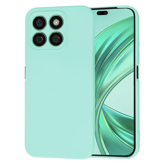 Husa pentru  Honor X8b Liquid Silicone, subțire, captusita cu microfibra, anti amprentă, protectie cameră foto, turcoaz