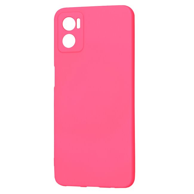 Husa pentru  Motorola Moto E22, E22i Liquid Silicone, subțire, captusita cu microfibra, anti amprentă, protectie cameră foto, fucsia