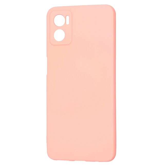 Husa pentru  Motorola Moto E22, E22i Liquid Silicone, subțire, captusita cu microfibra, anti amprentă, protectie cameră foto, roz