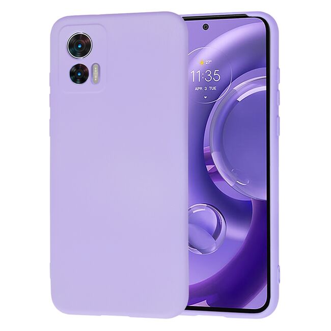 Husa pentru  Motorola Moto Edge 30 NEO Liquid Silicone, subțire, captusita cu microfibra, anti amprentă, protectie cameră foto, lavanda