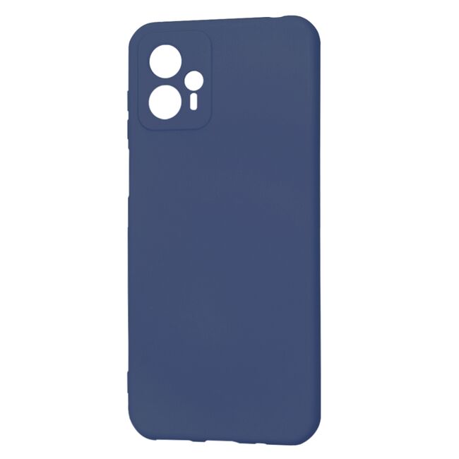 Husa pentru  Motorola Moto G13 Liquid Silicone, subțire, captusita cu microfibra, anti amprentă, protectie cameră foto, albastru