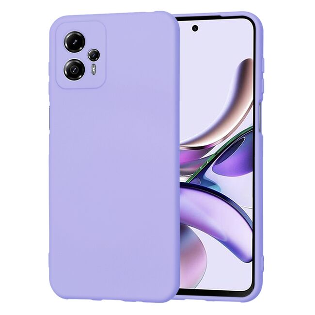 Husa pentru  Motorola Moto G13 Liquid Silicone, subțire, captusita cu microfibra, anti amprentă, protectie cameră foto, lavanda