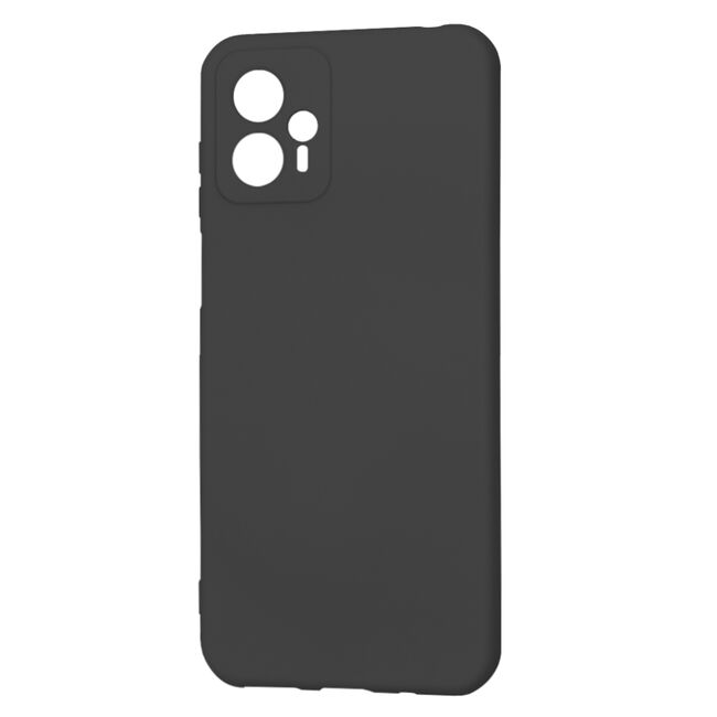 Husa pentru  Motorola Moto G13 Liquid Silicone, subțire, captusita cu microfibra, anti amprentă, protectie cameră foto, negru