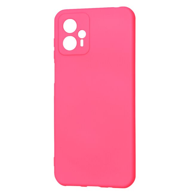 Husa pentru  Motorola Moto G23 Liquid Silicone, subțire, captusita cu microfibra, anti amprentă, protectie cameră foto, fucsia
