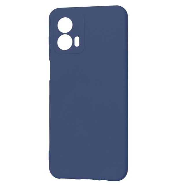 Husa pentru  Motorola Moto G53 Liquid Silicone, subțire, captusita cu microfibra, anti amprentă, protectie cameră foto, albastru