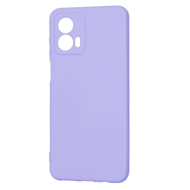 Husa pentru  Motorola Moto G53 Liquid Silicone, subțire, captusita cu microfibra, anti amprentă, protectie cameră foto, lavanda