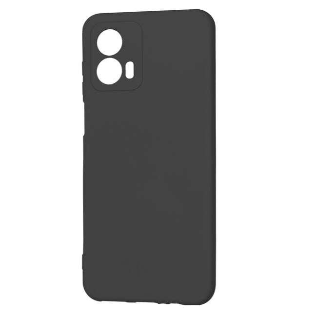 Husa pentru  Motorola Moto G53 Liquid Silicone, subțire, captusita cu microfibra, anti amprentă, protectie cameră foto, negru