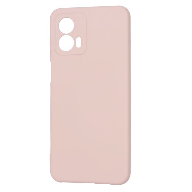 Husa pentru  Motorola Moto G53 Liquid Silicone, subțire, captusita cu microfibra, anti amprentă, protectie cameră foto, roz inchis