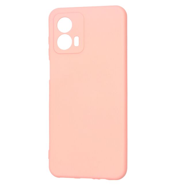Husa pentru  Motorola Moto G53 Liquid Silicone, subțire, captusita cu microfibra, anti amprentă, protectie cameră foto, roz