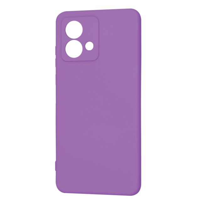 Husa pentru  Motorola Moto G84 Liquid Silicone, subțire, captusita cu microfibra, anti amprentă, protectie cameră foto, mov