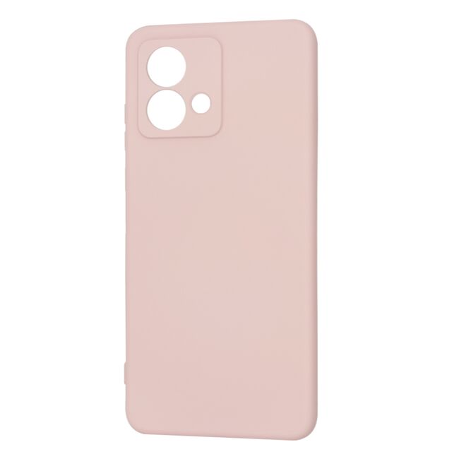 Husa pentru  Motorola Moto G84 Liquid Silicone, subțire, captusita cu microfibra, anti amprentă, protectie cameră foto, roz inchis