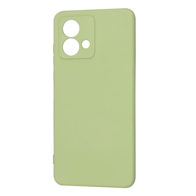 Husa pentru  Motorola Moto G84 Liquid Silicone, subțire, captusita cu microfibra, anti amprentă, protectie cameră foto, verde