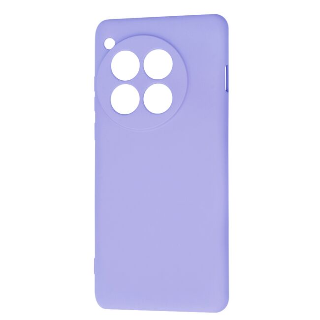 Husa pentru  OnePlus 12 Liquid Silicone, subțire, captusita cu microfibra, anti amprentă, protectie cameră foto, lavanda