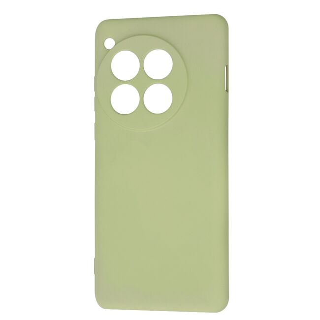 Husa pentru  OnePlus 12 Liquid Silicone, subțire, captusita cu microfibra, anti amprentă, protectie cameră foto, verde