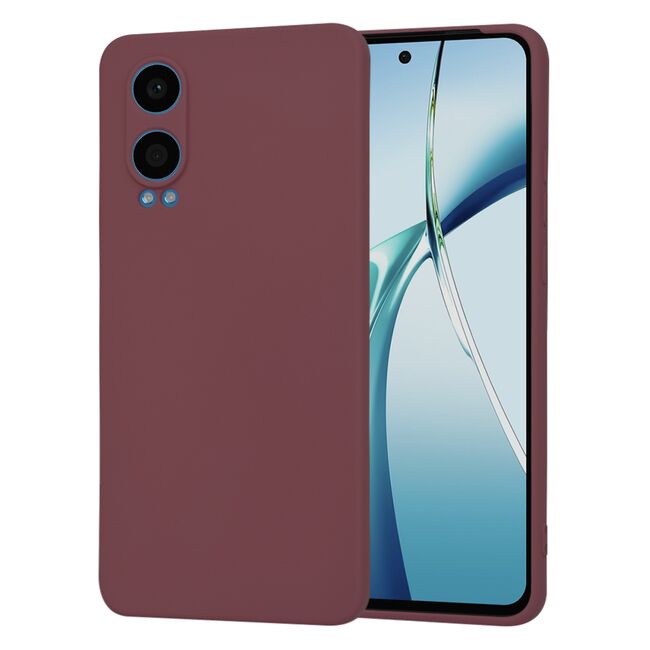 Husa pentru  OnePlus Nord CE4 Lite Liquid Silicone, subțire, captusita cu microfibra, anti amprentă, protectie cameră foto, bordeaux