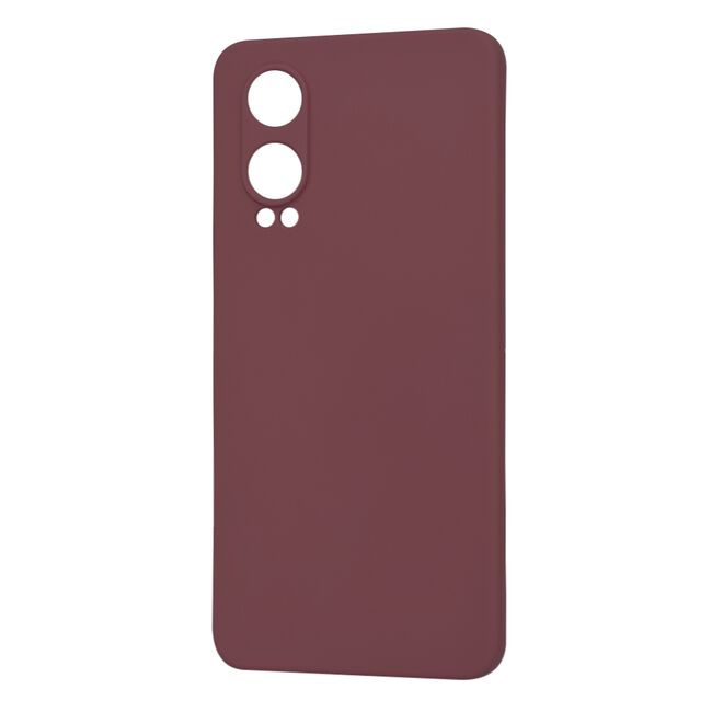 Husa pentru  OnePlus Nord CE4 Lite Liquid Silicone, subțire, captusita cu microfibra, anti amprentă, protectie cameră foto, bordeaux