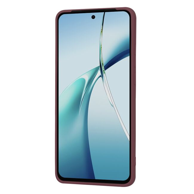 Husa pentru  OnePlus Nord CE4 Lite Liquid Silicone, subțire, captusita cu microfibra, anti amprentă, protectie cameră foto, bordeaux
