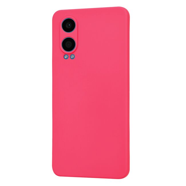 Husa pentru  OnePlus Nord CE4 Lite Liquid Silicone, subțire, captusita cu microfibra, anti amprentă, protectie cameră foto, fucsia