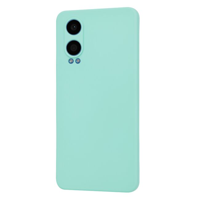 Husa pentru  OnePlus Nord CE4 Lite Liquid Silicone, subțire, captusita cu microfibra, anti amprentă, protectie cameră foto, turcoaz