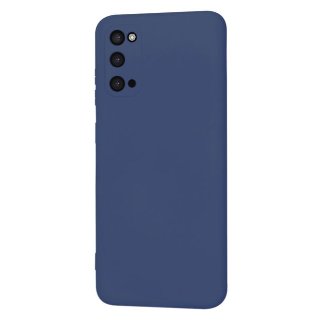 Husa pentru  Samsung Galaxy S20 Liquid Silicone, subțire, captusita cu microfibra, anti amprentă, protectie cameră foto, albastru