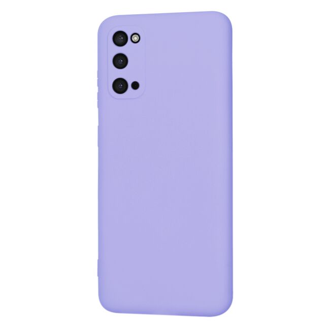 Husa pentru  Samsung Galaxy S20 Liquid Silicone, subțire, captusita cu microfibra, anti amprentă, protectie cameră foto, lavanda