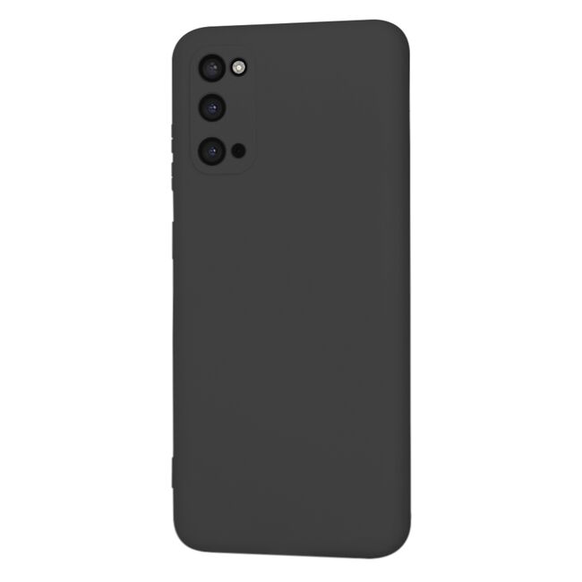 Husa pentru  Samsung Galaxy S20 Liquid Silicone, subțire, captusita cu microfibra, anti amprentă, protectie cameră foto, negru