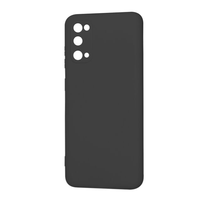 Husa pentru  Samsung Galaxy S20 Liquid Silicone, subțire, captusita cu microfibra, anti amprentă, protectie cameră foto, negru