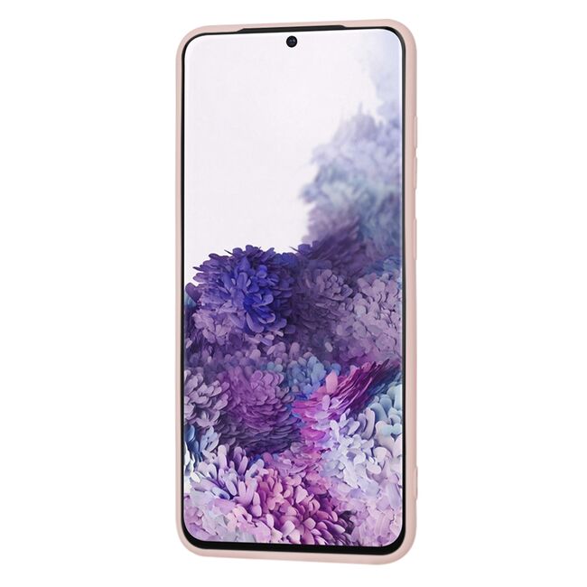 Husa pentru  Samsung Galaxy S20 Liquid Silicone, subțire, captusita cu microfibra, anti amprentă, protectie cameră foto, roz inchis