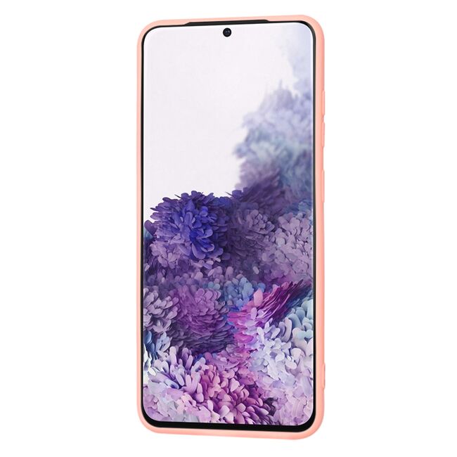 Husa pentru  Samsung Galaxy S20 Liquid Silicone, subțire, captusita cu microfibra, anti amprentă, protectie cameră foto, roz