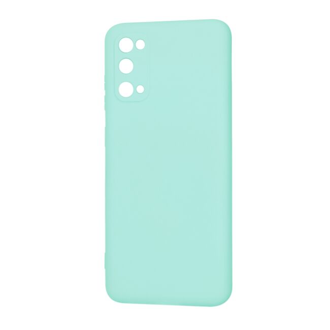 Husa pentru  Samsung Galaxy S20 Liquid Silicone, subțire, captusita cu microfibra, anti amprentă, protectie cameră foto, turcoaz