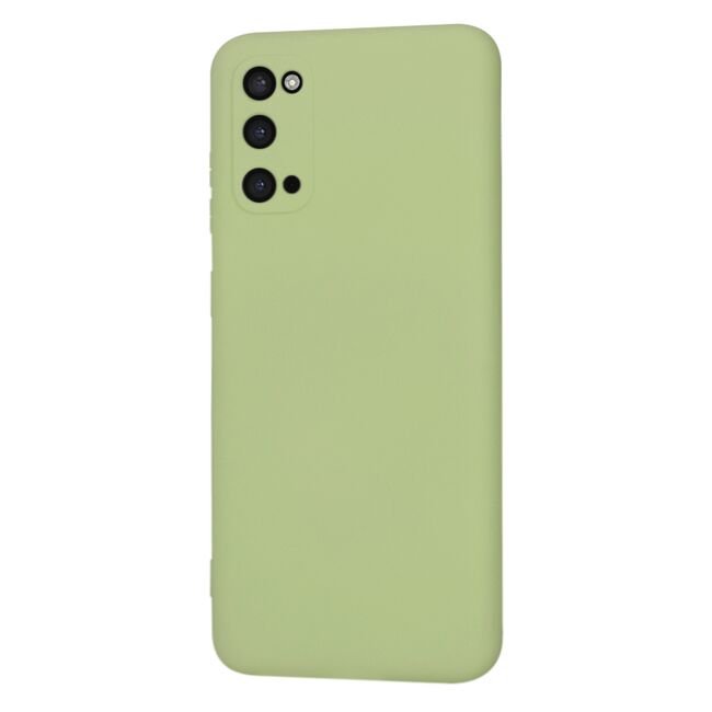 Husa pentru  Samsung Galaxy S20 Liquid Silicone, subțire, captusita cu microfibra, anti amprentă, protectie cameră foto, verde