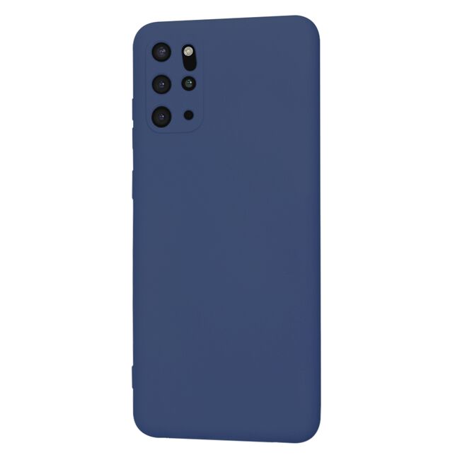 Husa pentru  Samsung Galaxy S20 Plus Liquid Silicone, subțire, captusita cu microfibra, anti amprentă, protectie cameră foto, albastru