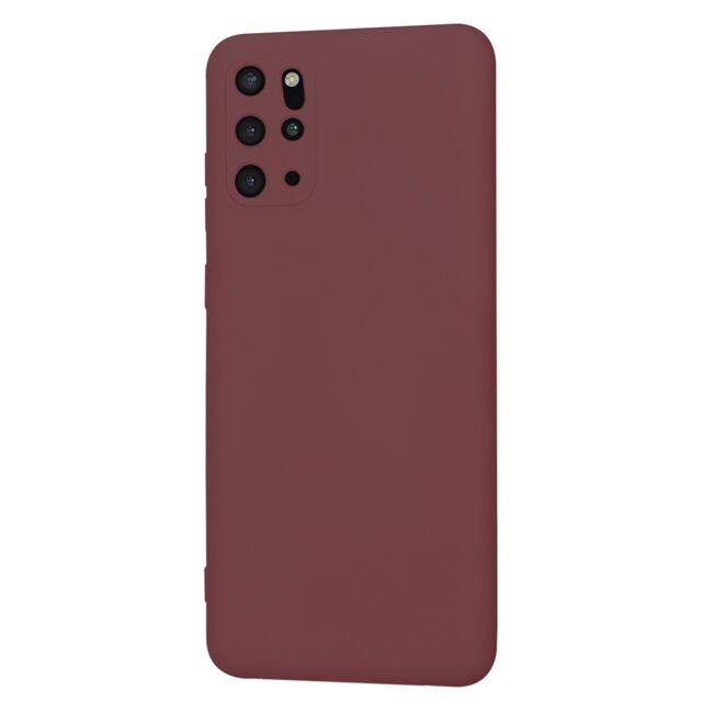 Husa pentru  Samsung Galaxy S20 Plus Liquid Silicone, subțire, captusita cu microfibra, anti amprentă, protectie cameră foto, bordeaux