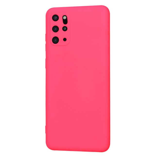 Husa pentru  Samsung Galaxy S20 Plus Liquid Silicone, subțire, captusita cu microfibra, anti amprentă, protectie cameră foto, fucsia