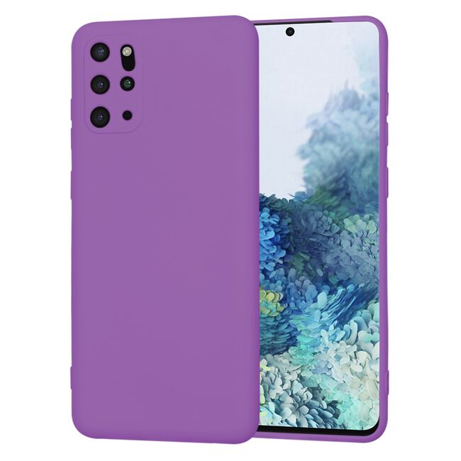 Husa pentru  Samsung Galaxy S20 Plus Liquid Silicone, subțire, captusita cu microfibra, anti amprentă, protectie cameră foto, mov