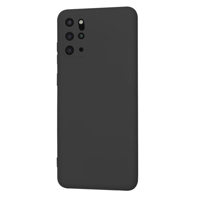 Husa pentru  Samsung Galaxy S20 Plus Liquid Silicone, subțire, captusita cu microfibra, anti amprentă, protectie cameră foto, negru