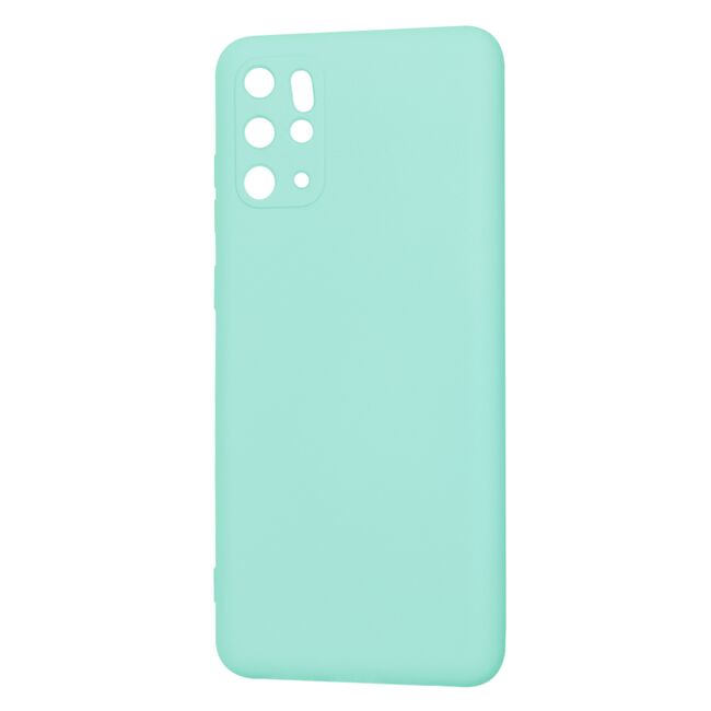 Husa pentru  Samsung Galaxy S20 Plus Liquid Silicone, subțire, captusita cu microfibra, anti amprentă, protectie cameră foto, turcoaz