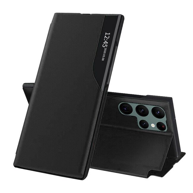 Husa pentru  Samsung Galaxy S22 Ultra 5G tip carte, Smart View, negru