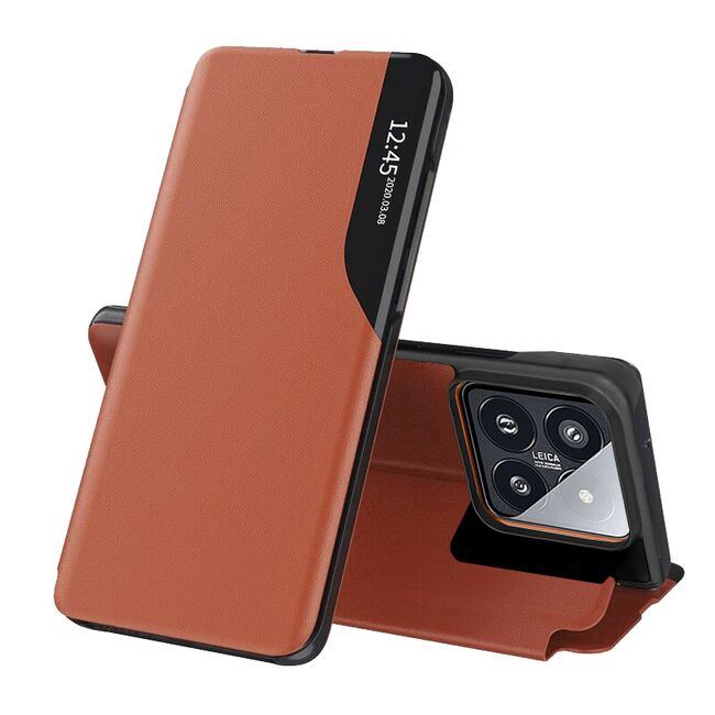 Husa pentru  Xiaomi 14 Pro tip carte, Smart View, portocaliu