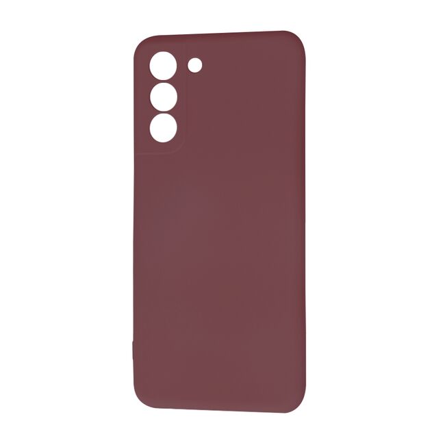 Husa pentru Samsung Galaxy S21  Liquid Silicone, subțire, captusita cu microfibra, anti amprentă, protectie cameră foto, bordeaux
