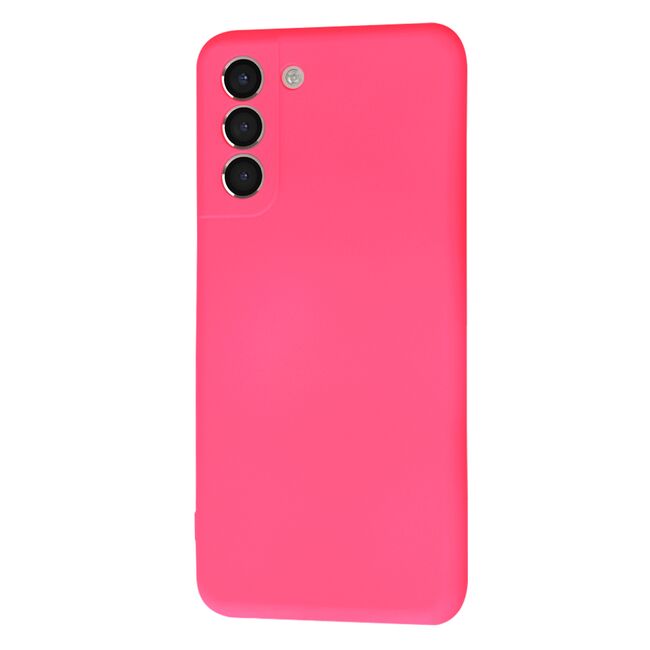 Husa pentru Samsung Galaxy S21  Liquid Silicone, subțire, captusita cu microfibra, anti amprentă, protectie cameră foto, fucsia