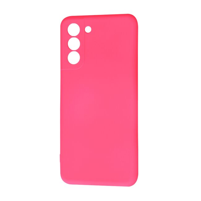 Husa pentru Samsung Galaxy S21  Liquid Silicone, subțire, captusita cu microfibra, anti amprentă, protectie cameră foto, fucsia