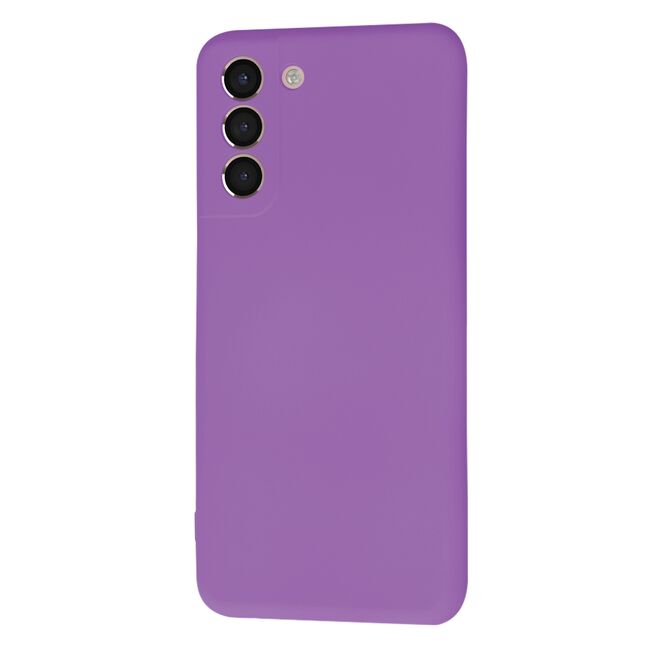 Husa pentru Samsung Galaxy S21  Liquid Silicone, subțire, captusita cu microfibra, anti amprentă, protectie cameră foto, mov