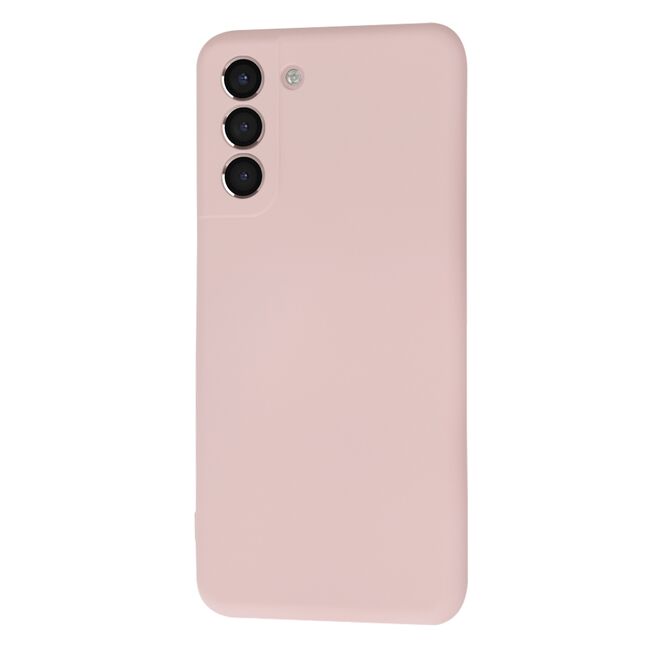 Husa pentru Samsung Galaxy S21  Liquid Silicone, subțire, captusita cu microfibra, anti amprentă, protectie cameră foto, roz inchis