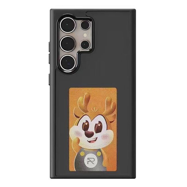 Husa pentru Samsung Galaxy S23 Ultra, DIY customizabil cu ecran E-ink, NFC Photo Display, negru