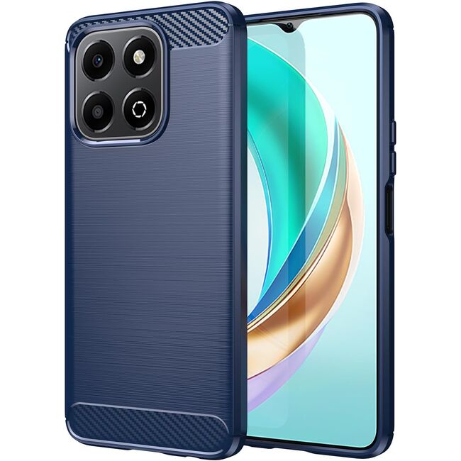 Husa pentru Honor X6b Carbon Liquid Silicone, albastru